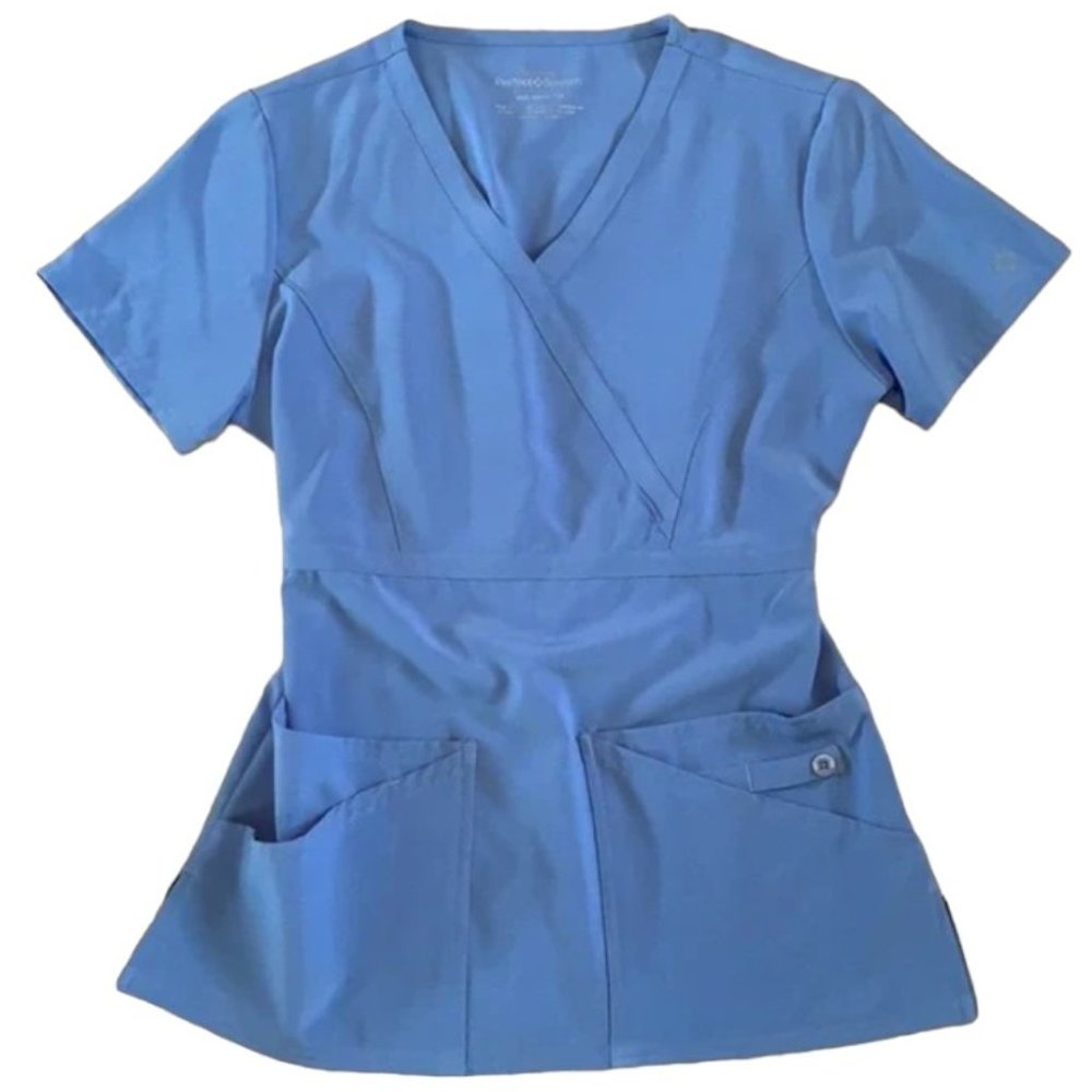 Cherokee Scrub Top, XXS, light blue